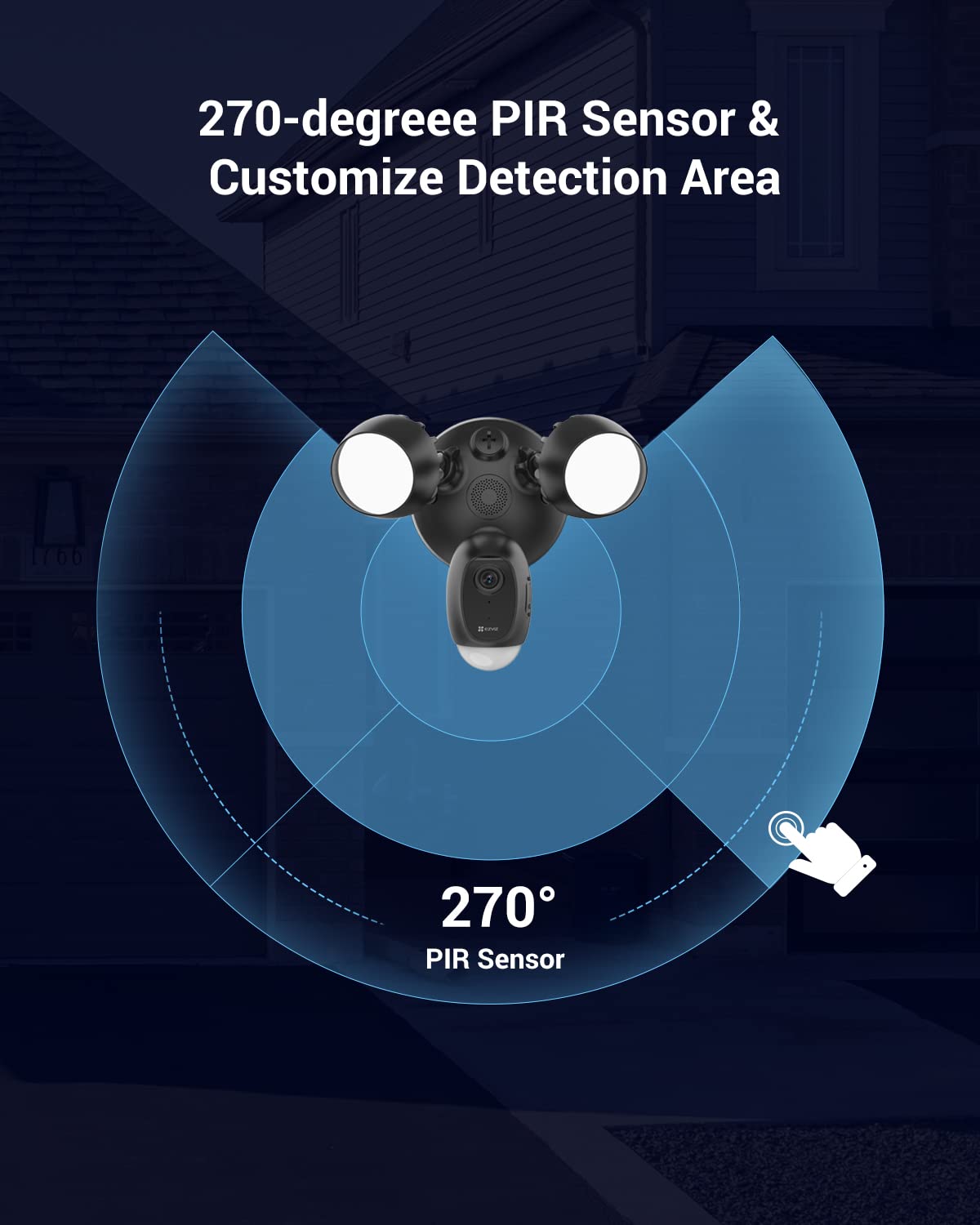 EZVIZ Wired Floodlight Security WiFi Camera Outdoor, Smart PIR Detection, FHD 1080P, 2000 Lumens, 25M Starlight Colour Night Vision, Weatherproof, Two-Way Talk, SD Card/Cloud Storage, Hardwired |LC1C