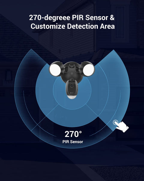 EZVIZ Wired Floodlight Security WiFi Camera Outdoor, Smart PIR Detection, FHD 1080P, 2000 Lumens, 25M Starlight Colour Night Vision, Weatherproof, Two-Way Talk, SD Card/Cloud Storage, Hardwired |LC1C