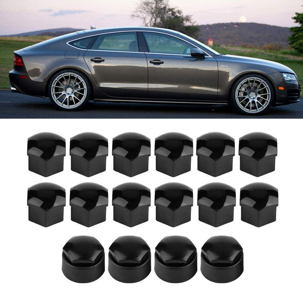 Universal Wheel Nut Cover Protective Bolt s Wheel Nut Rim Cover Anti Dust Stopper Cover 20pcs 17mm Nut Car Wheel Auto Hub Screw Anti theft Cover (Black)