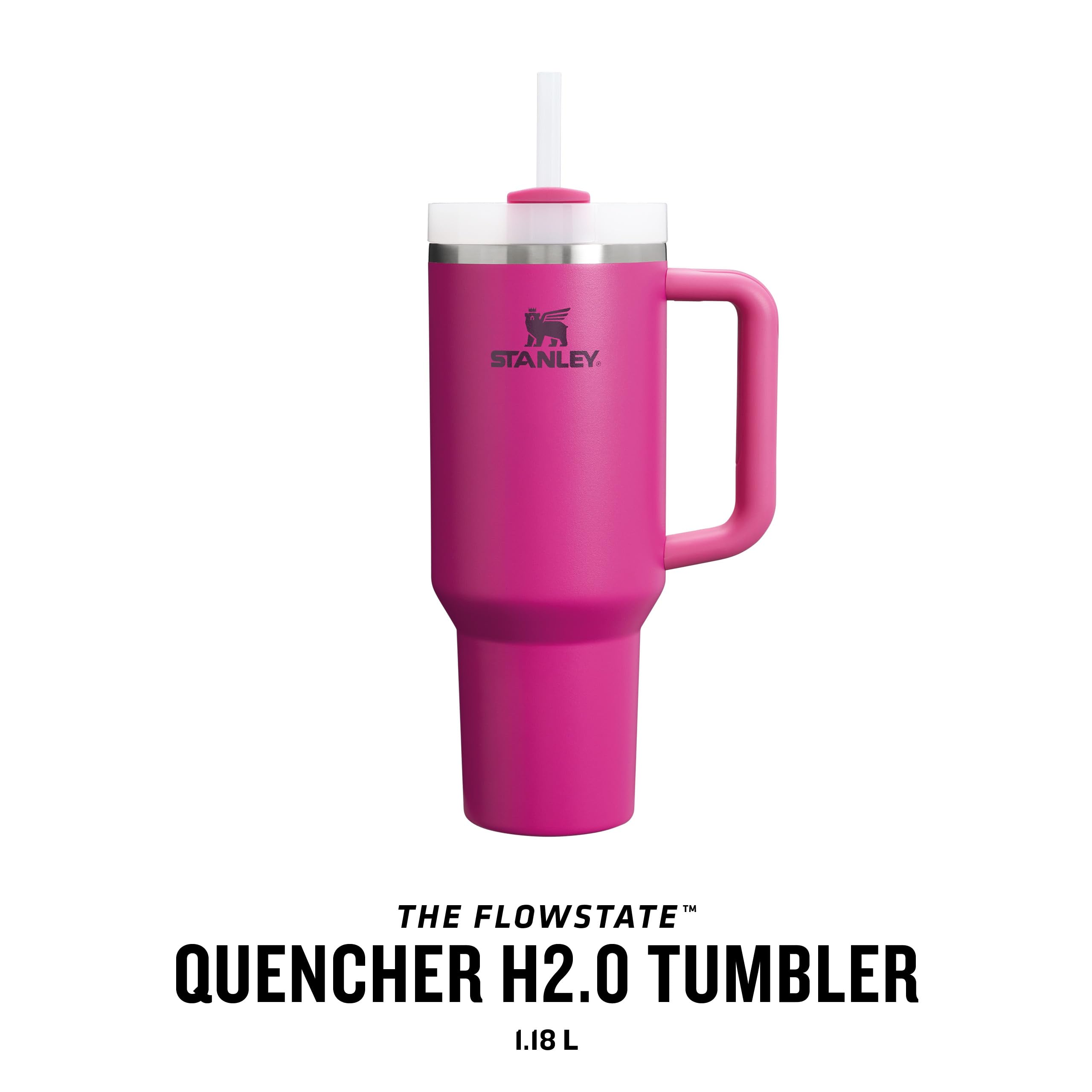 STANLEY Quencher H2.0 Flowstate Tumbler 1.2L - Cold for 11 Hours - Iced for 48 Hours - Metal Water Bottle with Straw, Handle and Lid - Dishwasher Safe - Travel Mug for Cold Drinks