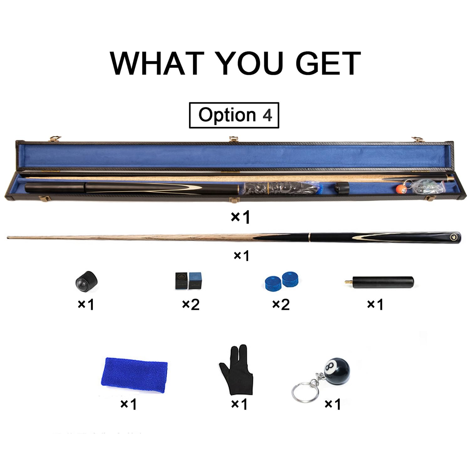 AONETIGER 3/4 Jointed Snooker Billiard Pool Cue Handmade Ash Shaft 3 Piece Tips 9.7mm with Extension Accessories Hard Case/Bag to Choose