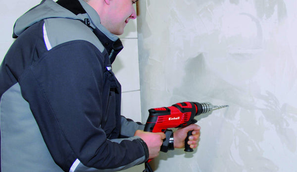 Einhell TC-ID 1000 E Impact Drill | Hammer Drill With Auxiliary Handle, Soft Grip, Speed Control | 1010W Electric Drill With Percussion Hammer Drilling Function , Red