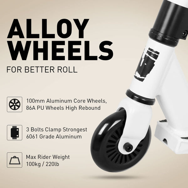 Joycruise Stunt Scooter Pro Trick Scooters for Kids & Teenagers Age 6+ Boys Girls, Kick Freestyle Beginner Scooter 360 Spin Handlebar, Robust