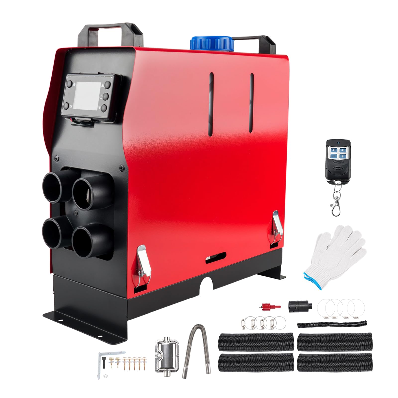 ShockFlo 12V 5KW Diesel Air Heater, All in One Parking Heater Kit with Remote Control, Silencer and LCD Display, Fast Heating, for RV Truck, Motorhomes, Boat, Bus, Car Trailer, Caravans