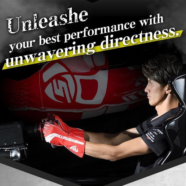 ＳＴＲＡＳＳＥ STRASSE Racing Gloves Outstitch Outseam Gaming Gloves Hankon Race Sim Gran Turismo (Black, XXL)