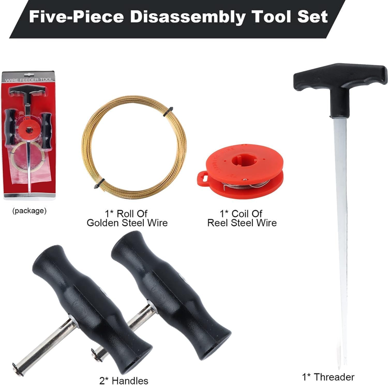 QKTYB Windscreen Chip Repair Kit Windshield Removal Tools Kit Windscreen Window Glass Cutting Wire W/Handles for Car Tool Kit 5×Universal windshield Tool Kit Windshield Disassembly Tool