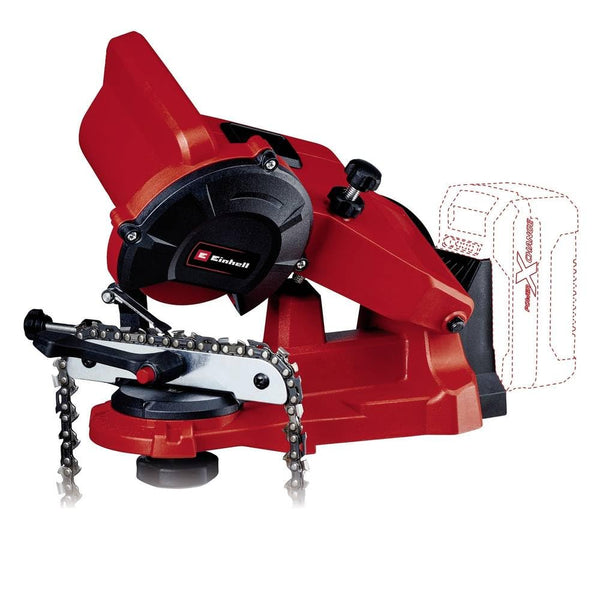 Einhell Power X-Change 18V Cordless Chainsaw Sharpener - Depth Stop, Chain Tensioner, Precision Angle Adjustment, Mounting Plate - GE-CS 18 Li Solo