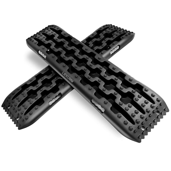 LIEKUMM 2PCS Traction Boards with Jack Lift Base, 104 cm Off-Road Traction Boards for Sand, Mud, Snow, 10 T Capacity Heavy Duty Recovery Tracks for Cars, Trucks, SUVs, Red