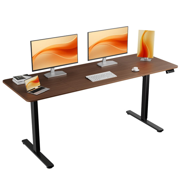 ERGOMAKER Electric Height Adjustable Standing Desk 80x60cm (31.5"x23.6"), Sit Stand Desk with Splicing Top for Home Office (Black Frame + Black Desktop)