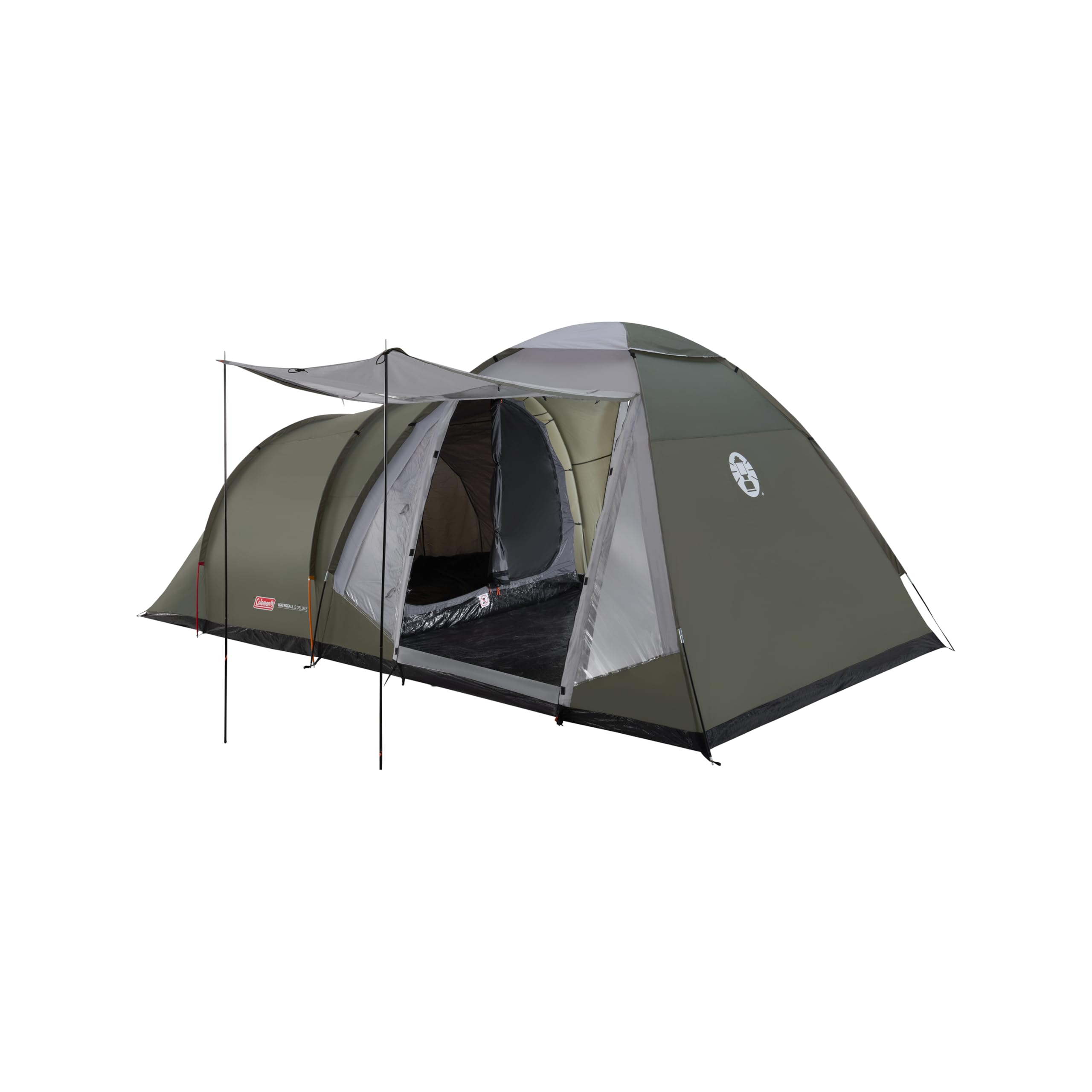 Coleman Waterfall 5 Family Tent | 5 Man Dome-Tunnel Hybrid Tent with Separate Living And Sleeping Area | Easy To Pitch | 5 Person Camping Tent | 3000mm Waterproof | with Sewn-in Groundsheet