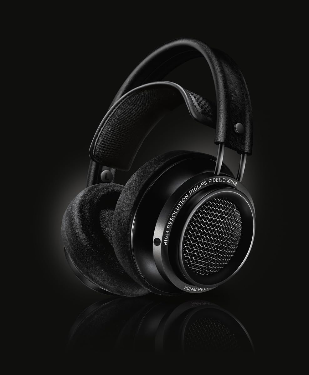 Philips Fidelio X2HR Over-Ear High Resolution Wired Headphones | Open-Back Design | Double-Layered Ear Shells | 50 mm Neodymium Drivers | Deluxe Memory Foam Earpads