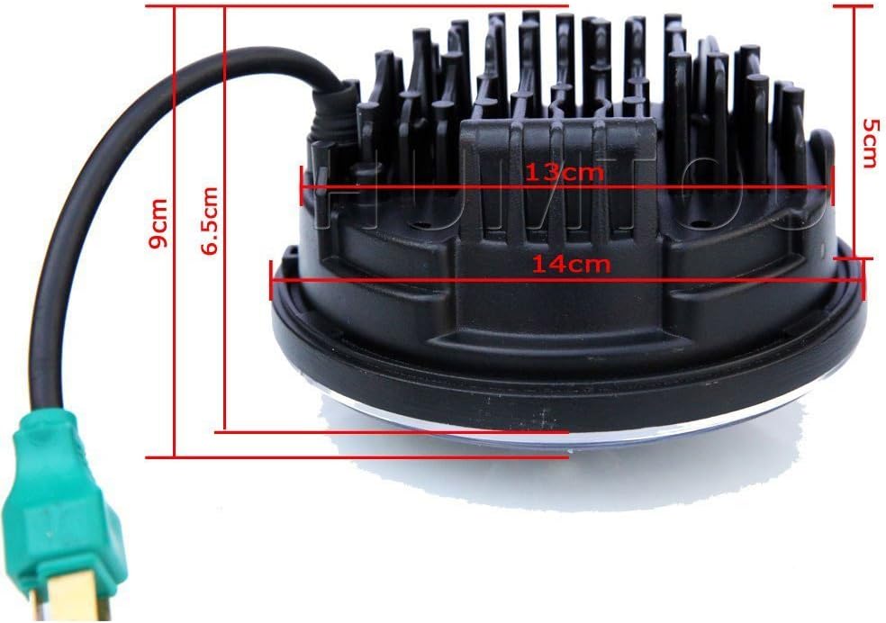 5-3/4" 5.75" Round LED Projection Daymaker Headlight for Harley Davidson Kickfaire Motorcycle Projector Lights 45W 9 LED Bulb Headlamp Aluminum Lamp