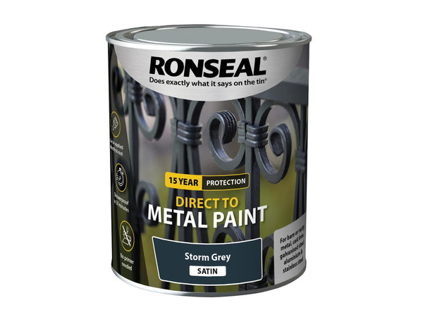RONSEAL Direct to Metal Paint Storm Grey Satin 750ml