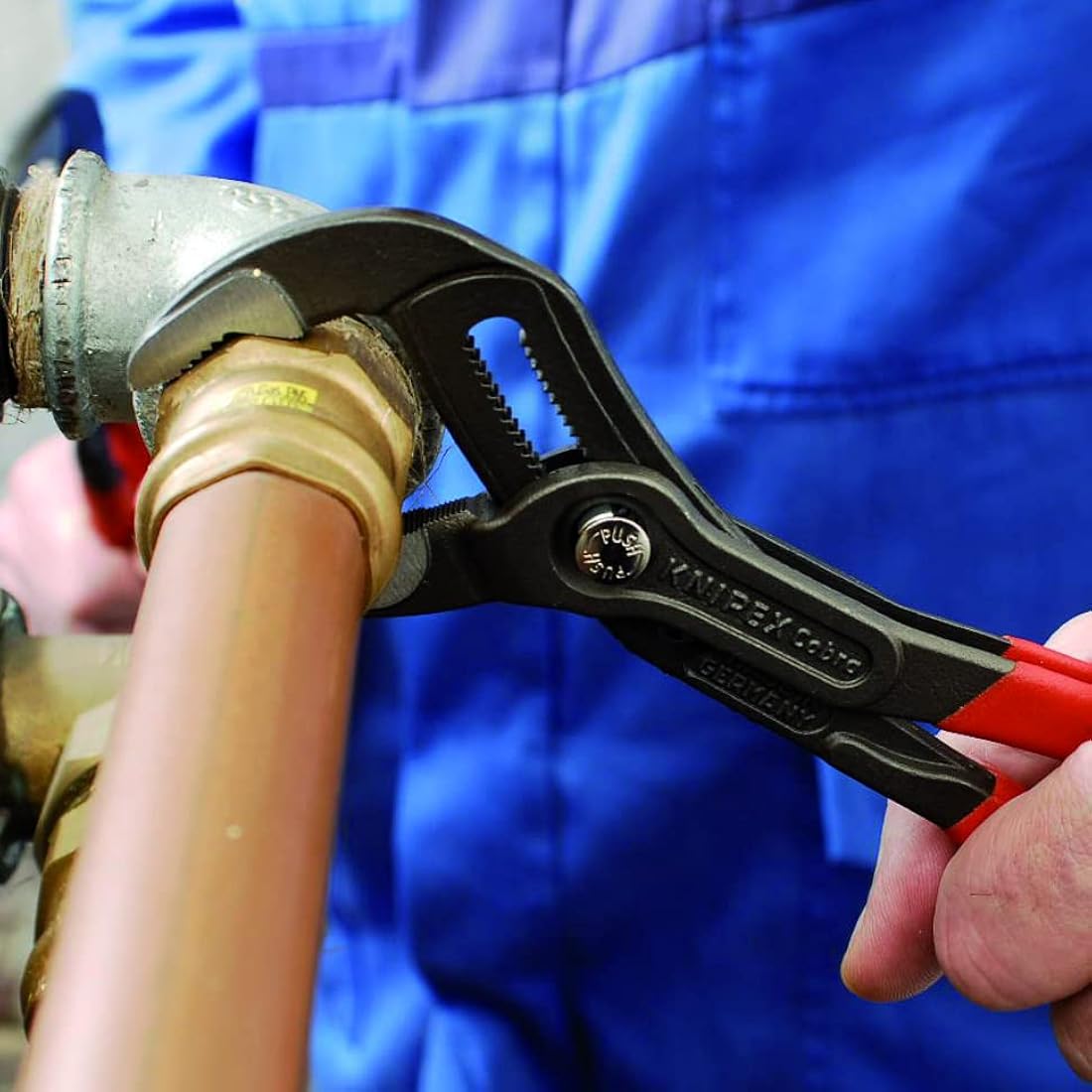 KNIPEX Cobra Set Water Pump Pliers Set, 5 Parts, 125 to 300 mm, Self-Locking Effect, in High-Quality Roll-Up Bag, Tool Set, Pipe Wrench, 00 19 55 S5