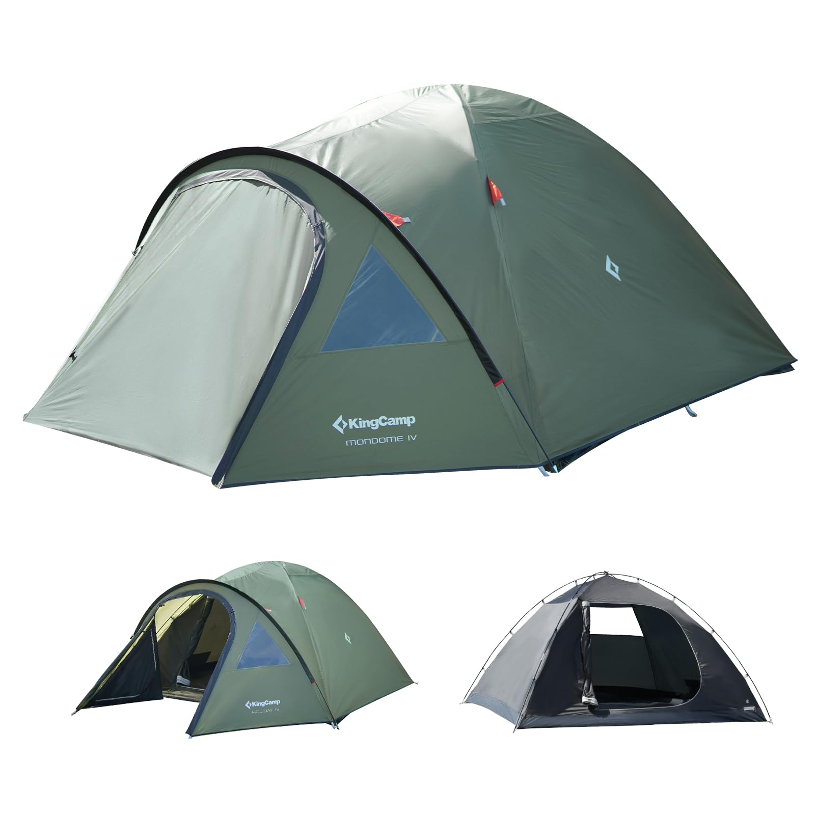 KingCamp Camping Tent for 4 Man, Ultralight Waterproof Dome Tent, Compact and Backpack-Friendly, Ideal Tent for Camping, Trekking and Outdoors