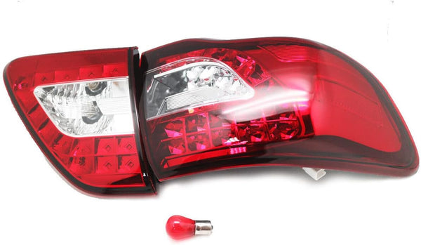 GAZOZ PERFORMANCE Exterior Accessories - LED Tail Light Compatible with Corolla 2009-2010 E140/E150 Altis LED Tail Light Brake Turn Signal - Red/Clear