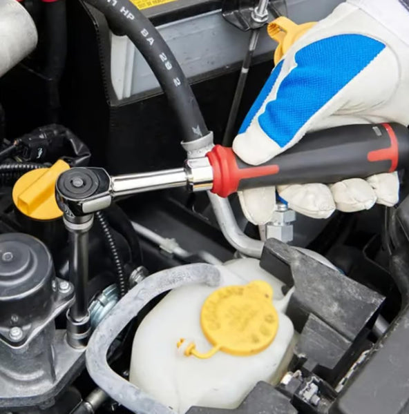 Slim Ratchet Set, with Bit Socket Set Metric and Extension Bar for Auto Repairing and Household, with Storage Case (Black)