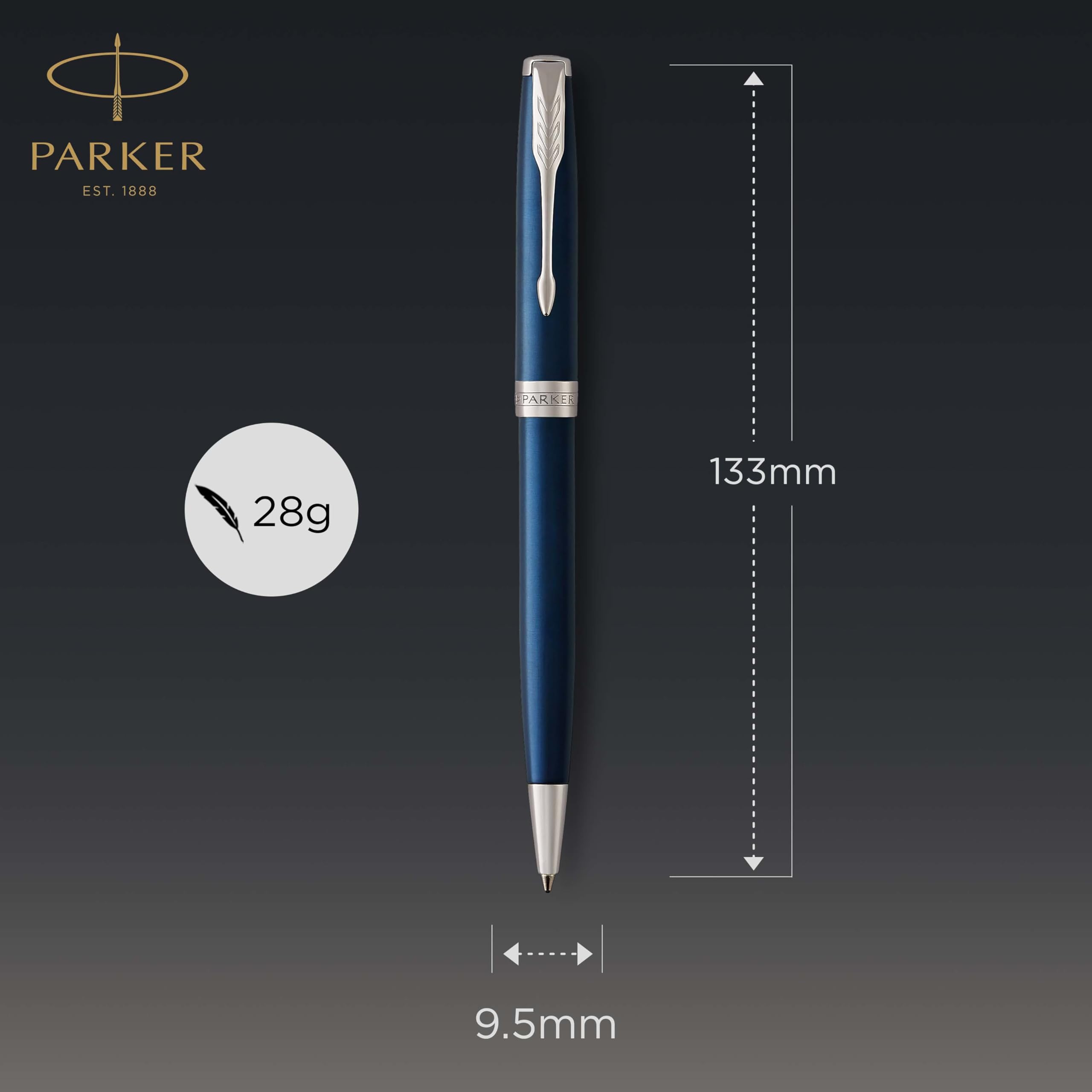 Parker Sonnet Ballpoint Pen | Stainless Steel with Gold Trim | Medium Point | Handwriting Pens & Stationery Supplies | Black Ink | Gift Box