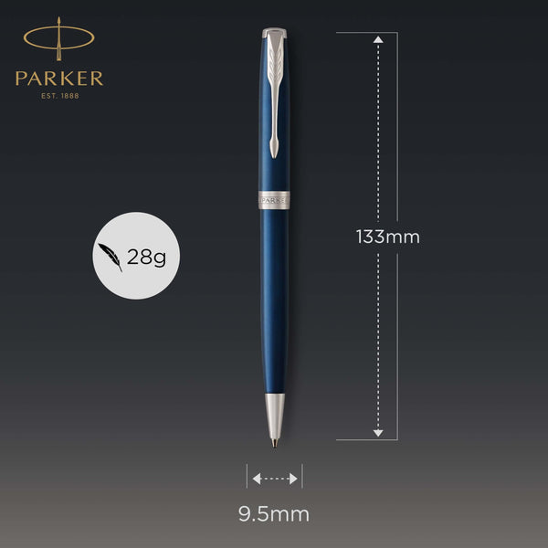 Parker Sonnet Ballpoint Pen | Stainless Steel with Gold Trim | Medium Point | Handwriting Pens & Stationery Supplies | Black Ink | Gift Box