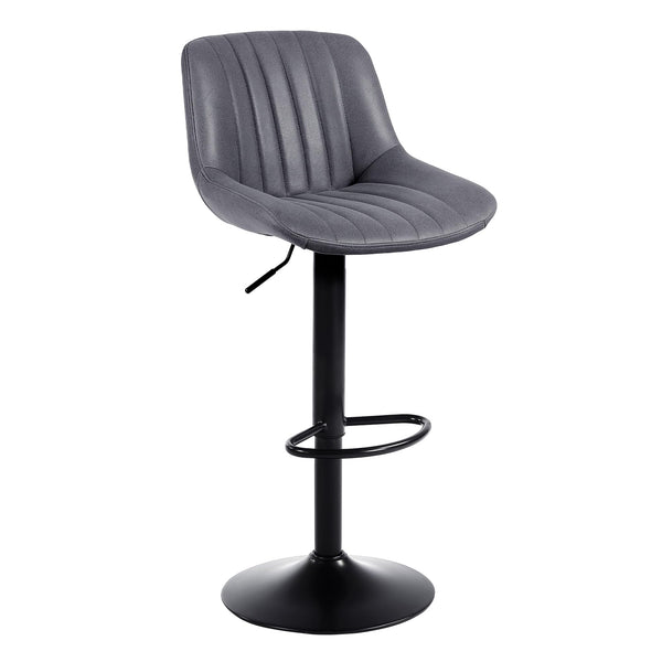 Youhauchair Bar Stools Set of 2, Swivel Counter Height Barstools with Back, Adjustable PU Leather Bar Chairs, Modern Armless Kitchen Island Stool, Black