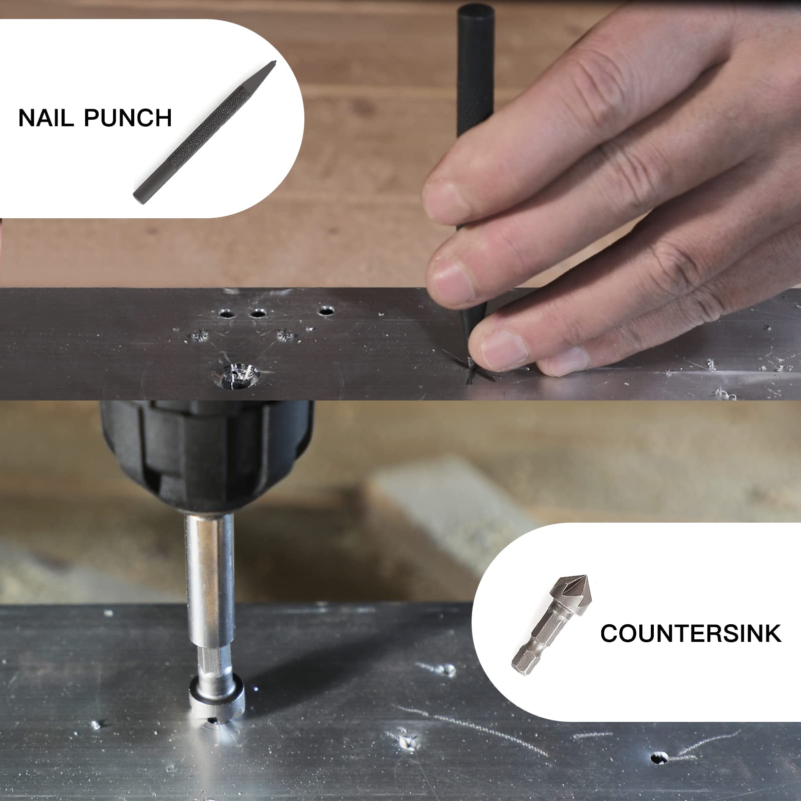 C P CHANTPOWER Drill Bit Sets, 100 Pcs HSS Titanium Screwdriver Bits with Storage Case for Metal, Wood, Masonry, Includes Countersink Drill Bit Blue