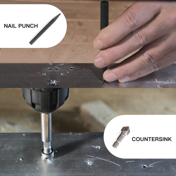 C P CHANTPOWER Drill Bit Sets, 100 Pcs HSS Titanium Screwdriver Bits with Storage Case for Metal, Wood, Masonry, Includes Countersink Drill Bit Blue