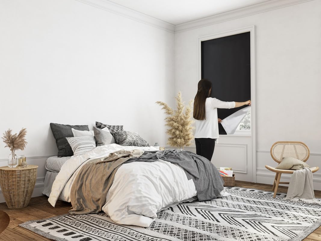 Easynight Portable Travel Blackout Blind, 100% Light Blocking Fabric, XXL, Fit Any Size/Shape Up To 300x145cm, Made to Measure Service Available, No