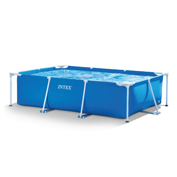 INTEX | 28272 Metal Frame Rectangular Outdoor Swimming Pool, Filter Pump Not Included, Capacity 3834 L, Measures 300 x 200 x 75 Centimeters - Colour Blue