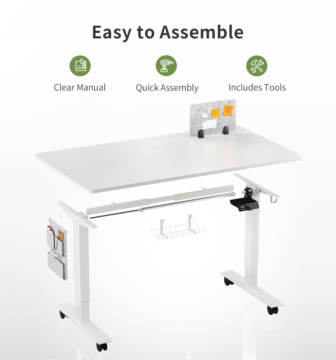 MAIDeSITe Height Adjustable Standing Desk Electric Standing Desk Sit Stand Desk Stand Up Desk with Cable Tray 120 * 60cm Desktop for Home Office