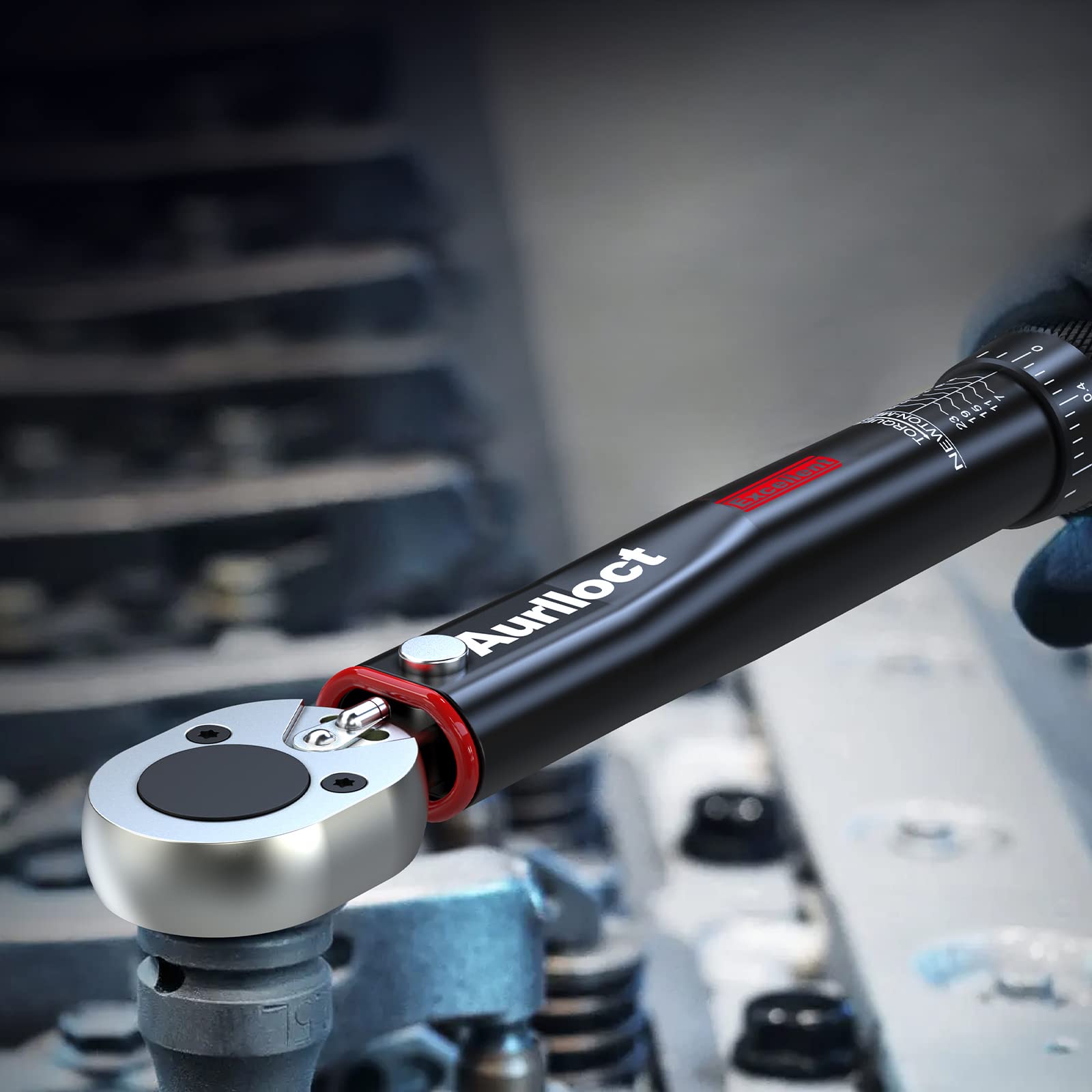 1/2" Torque Wrench Set, Car Wheel Torque Spanner 20-230 Nm with 3/8'' Adapter, ± 3% Accuracy, 72 Tooth for Car Repair, Tire Replacement Etc