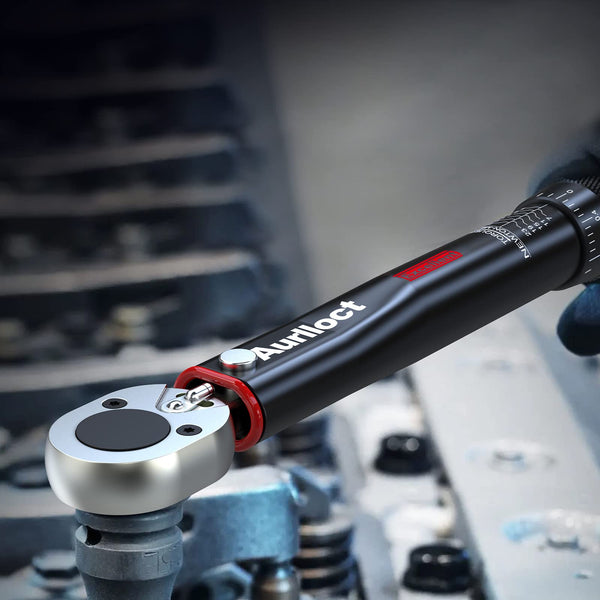 1/2" Torque Wrench Set, Car Wheel Torque Spanner 20-230 Nm with 3/8'' Adapter, ± 3% Accuracy, 72 Tooth for Car Repair, Tire Replacement Etc