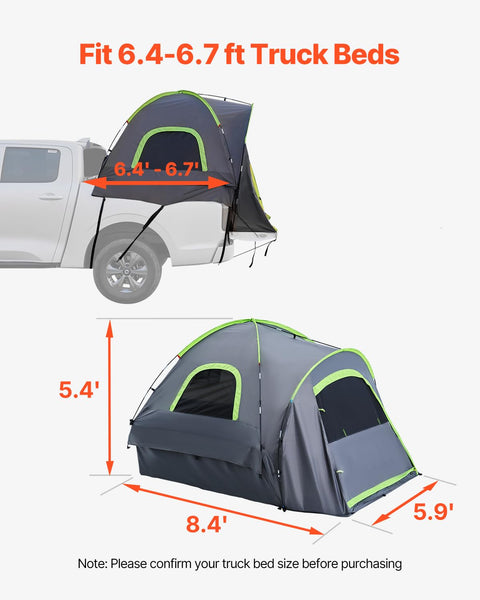 VEVOR Waterproof PU2000mm Spacious Double Layer Design, SUV Camping Tent with Shade Awning and Mesh Windows, Includes Rainfly and Storage Bag