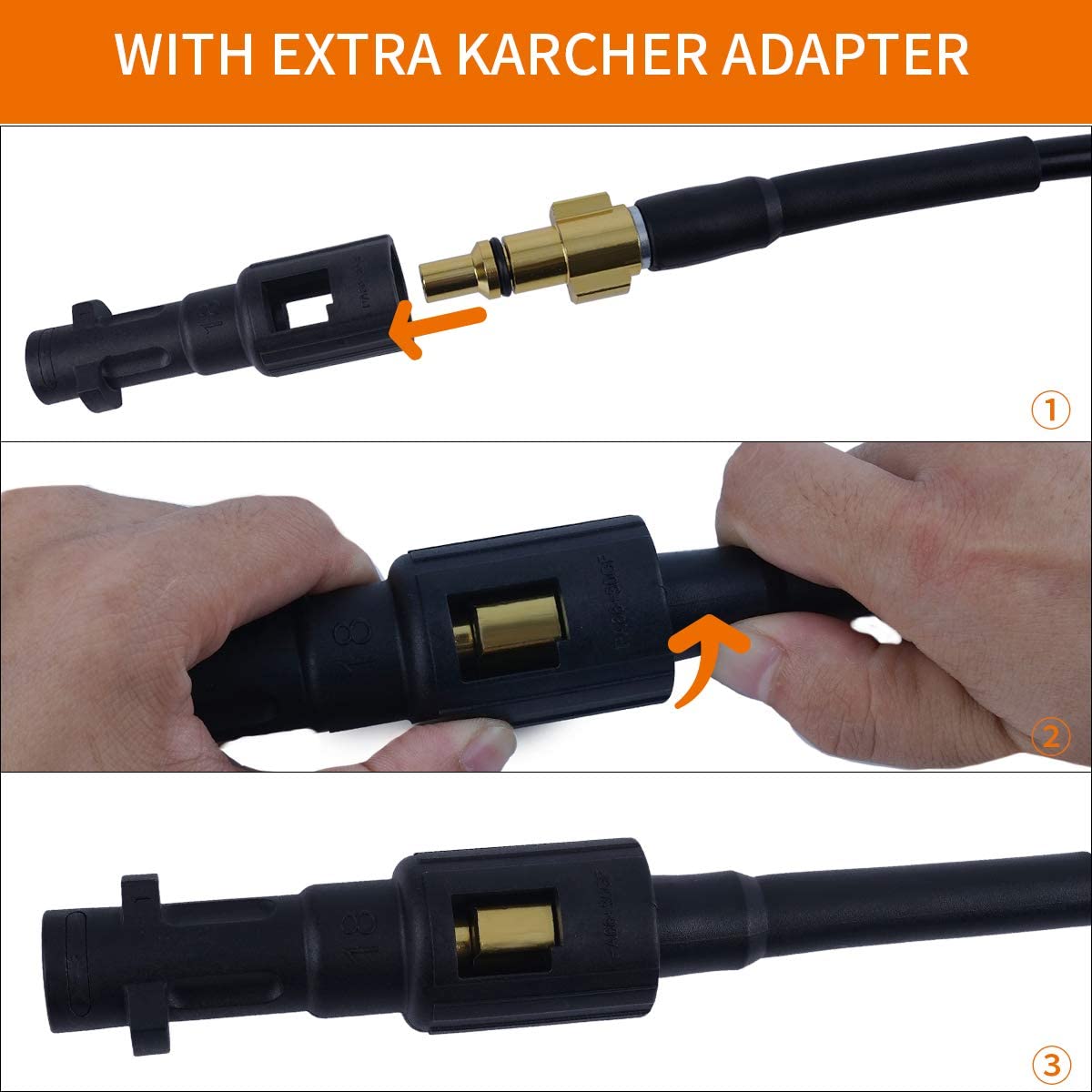 30M Pressure Washer Hose,160 BAR 2300 PSI High Pressure Drain Pipe Cleaning Kit for Common Cleaning Machine,Include Adapter for Karcher K1-K7 (30M,