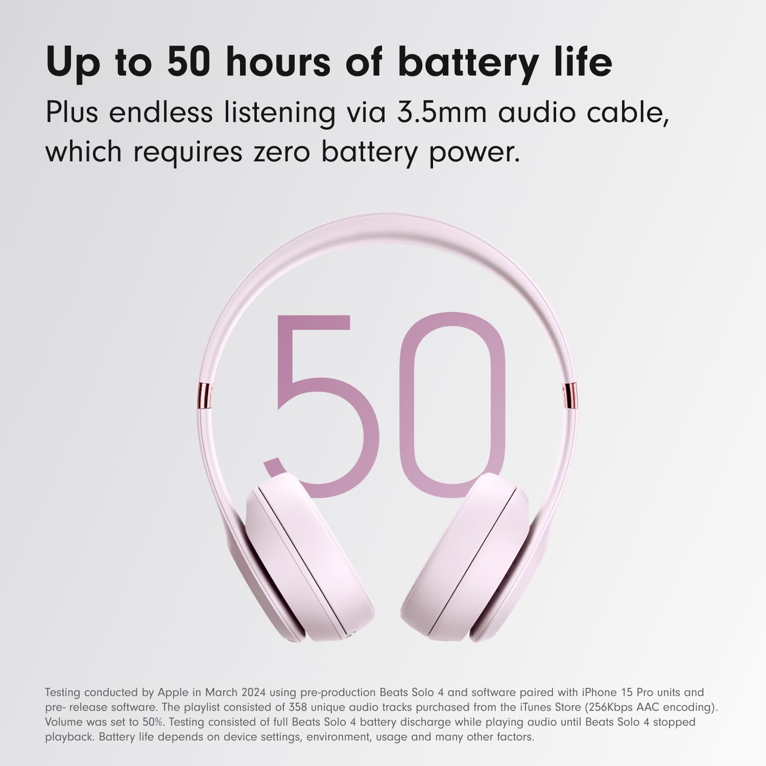 Beats Solo 4 – Wireless Bluetooth On-Ear Headphones, Apple & Android Compatible, Up to 50 hours of Battery Life – Matte Black