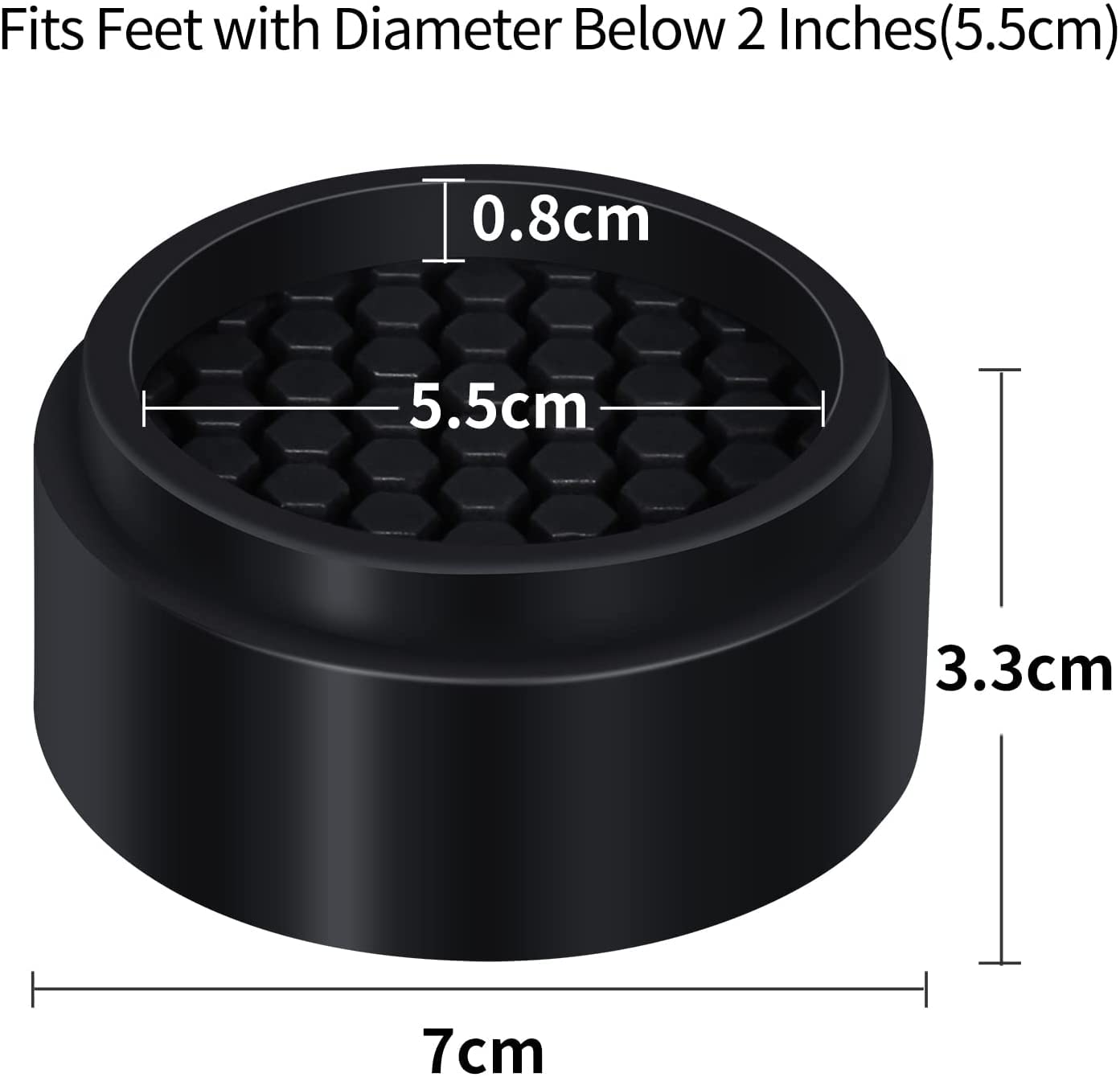Ezprotekt 16Pack Adjustable Furniture Risers, 1 Inch Washing Machine Riser Stackable Round Bed Risers Creates an Additional 1", 2", or 3" of Height