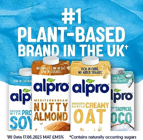 Alpro Chocolate Soya Plant-Based Long Life Drink - Vegan Dairy Free & Lactose Free Milk Alternative - 1L (Pack of 8)