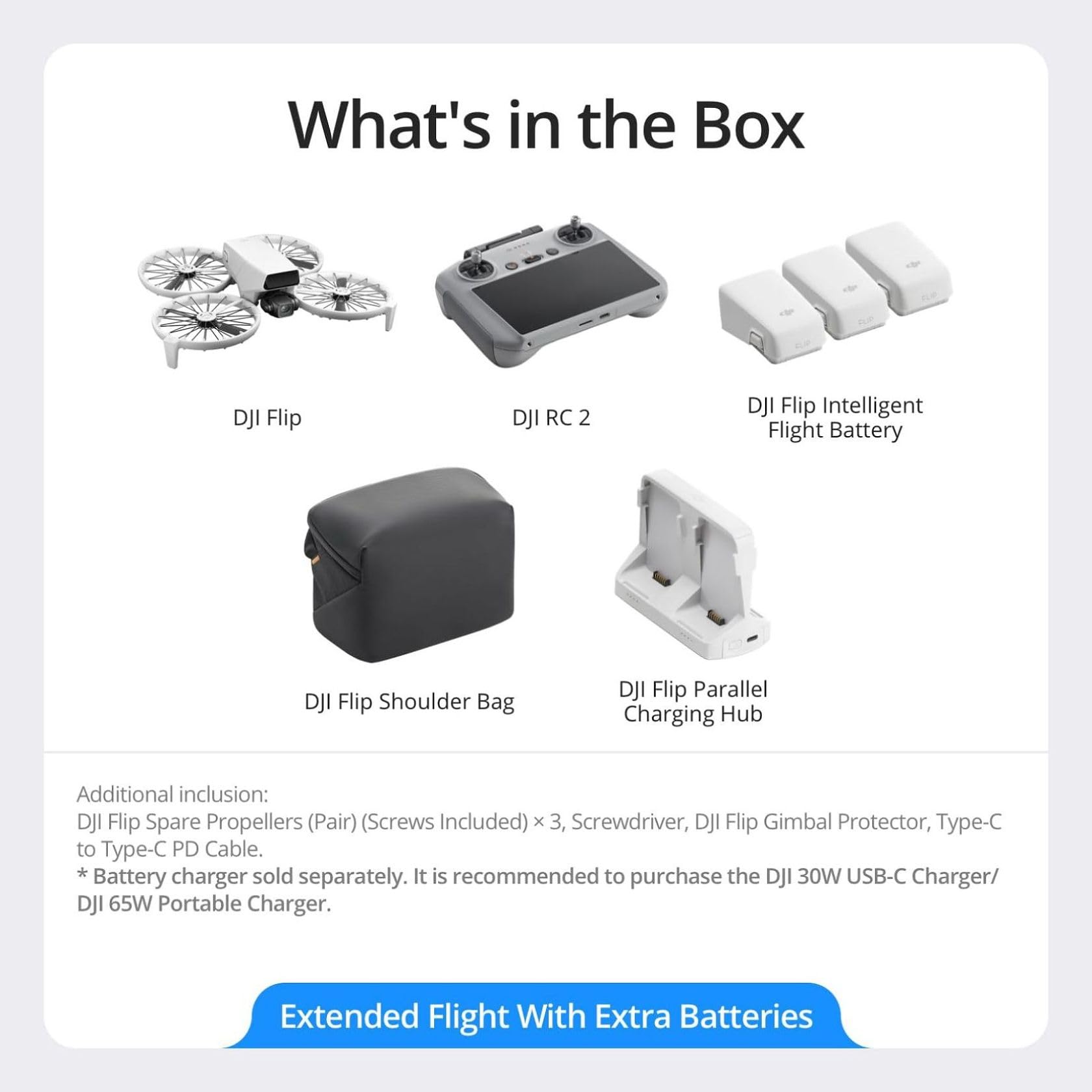 DJI Flip With RC 2 Screen Remote Controller, Follow Me Drone With 4K UHD Camera for Adults, Under 249 g, 3-Axis Gimbal Stabilization, 13km Video Transmission, Palm Takeoff, 31-Min Flight Time