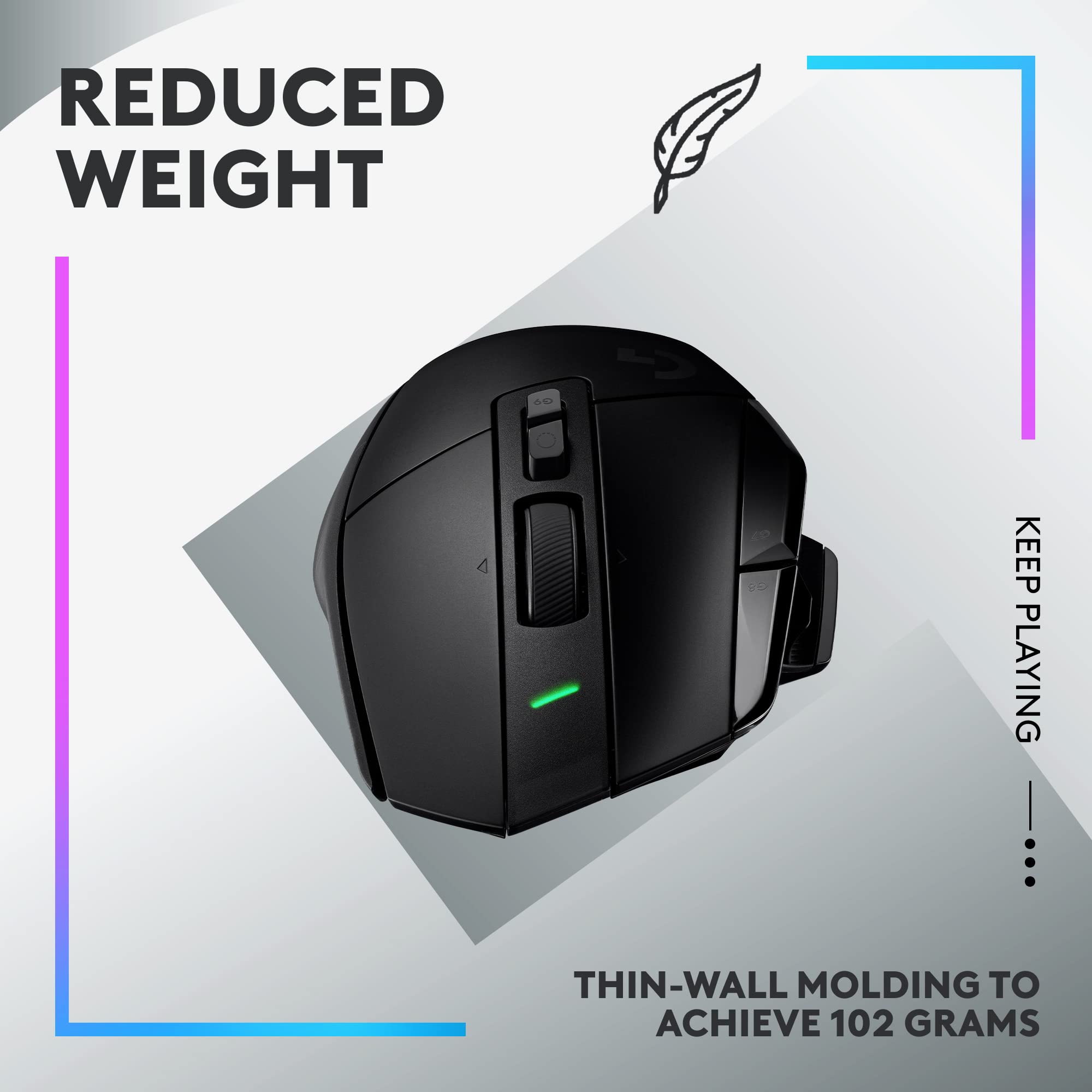 Logitech G G502 X PLUS LIGHTSPEED Wireless RGB Gaming Mouse - Optical mouse with LIGHTFORCE hybrid switches, LIGHTSYNC RGB, HERO 25K gaming sensor, compatible with PC - macOS/Windows - Black