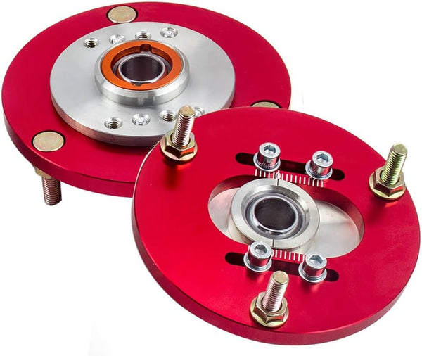 maXpeedingrods Front Camber Plates Coilovers for BMW E36 1991-1998 316i 318i 323i Top Mounts Red