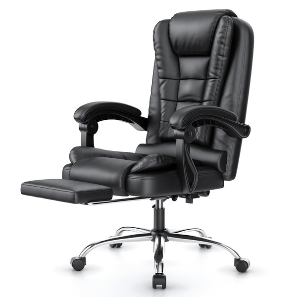 naspaluro Executive Office Chair High Back Desk Chair Ergonomic Recliner Computer Chair Gaming Chair with Tilt Function Heavy Duty for Home Office Working (Grey Fabric)