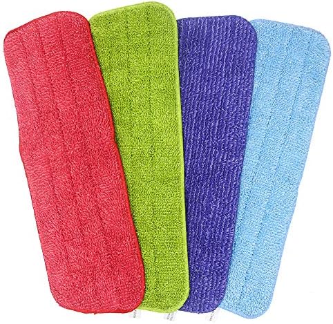 4 Pack Spray Mop Heads Replacement Mop Pads Reveal Mop Cleaning Pad ,Fit for All Spray Mops & Reveal Mops Washable 16.5*5.11 Inches. (Colors)