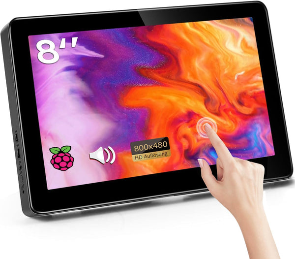 Ulrhzar Small Touchscreen Monitor 7.8inch 1280x400P 60Hz 300cd/m² Brightness for Raspberry Pi PC Laptop, Touch Screen Portable Monitor GPU CPU AIDA64 Monitoring