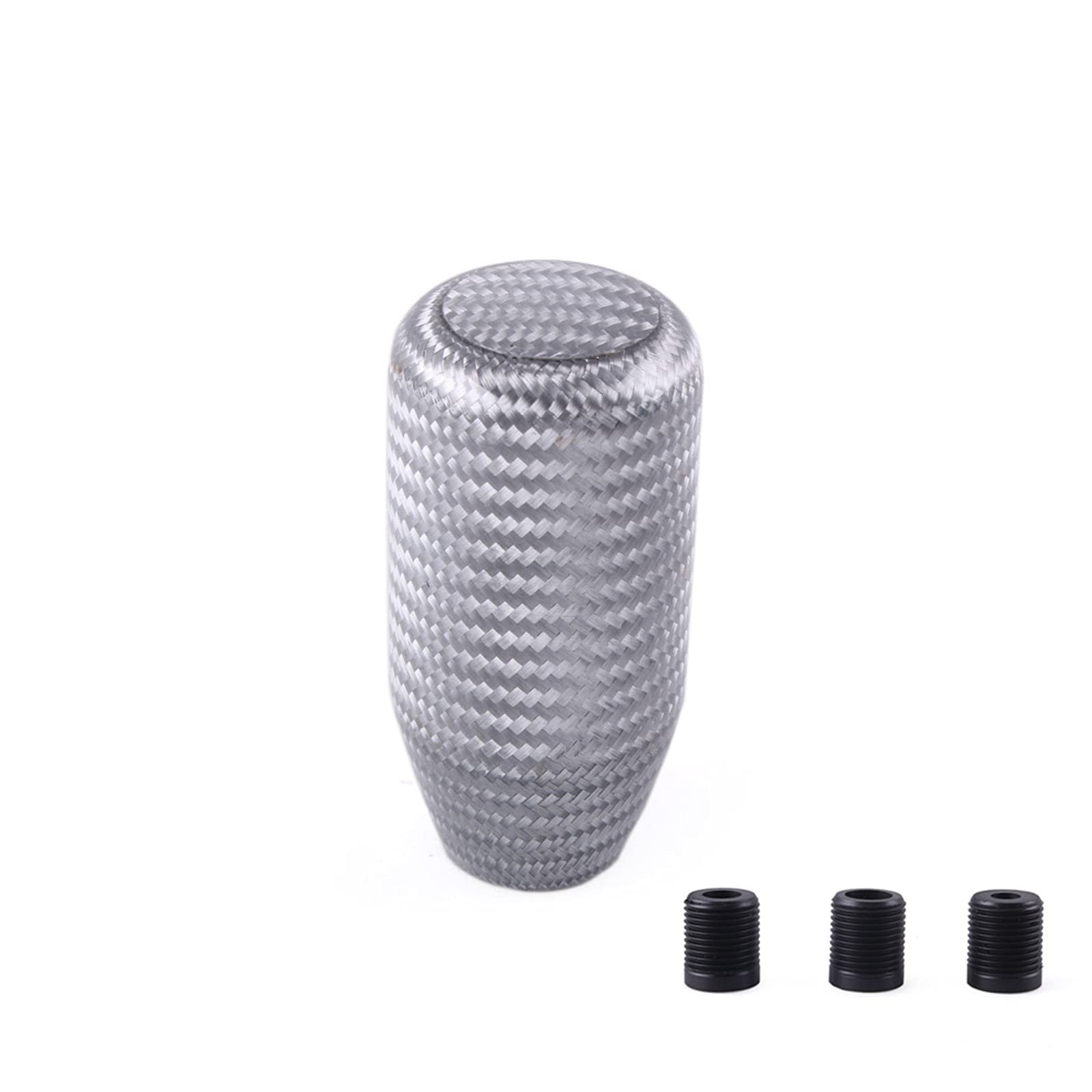 muge racing Carbon Fiber Shift Knob Gear Shifter Knobs with 3 Adapter Most Car Decorations Classic,Red-Long