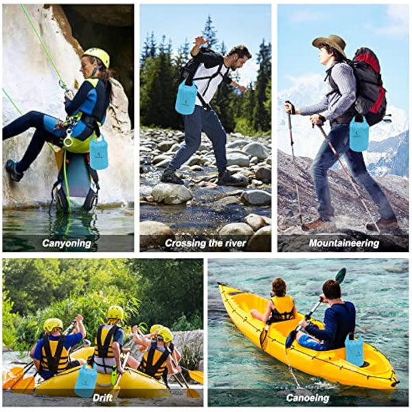 ioutdoor Waterproof Dry Bags Lightweight 2L/5L/10L/20L Keep Dry Clean, Dry Compression Sacks Small Large for Kayaking, Hiking, Swimming, Camping, Canoeing, Boating, Fishing