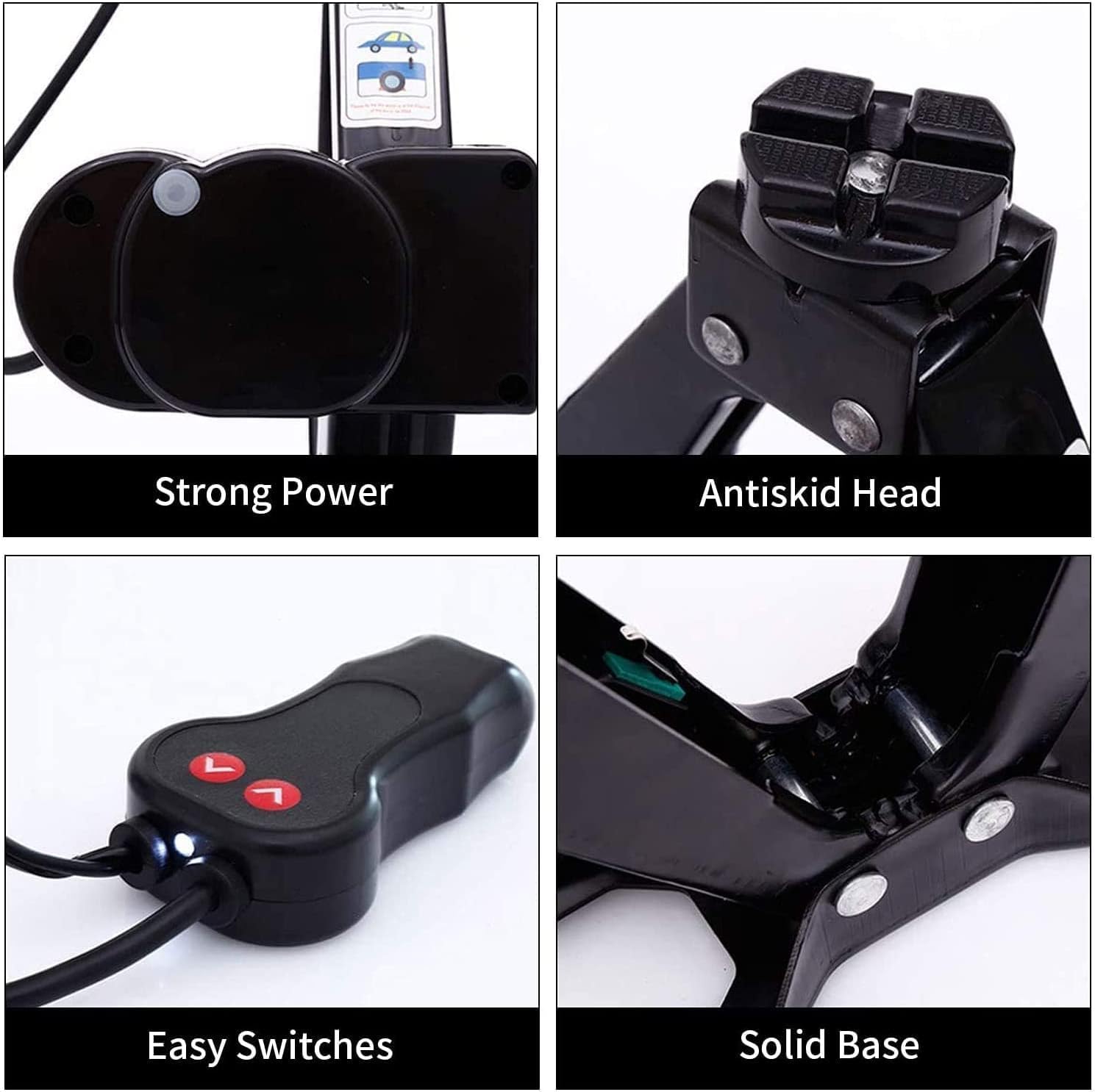 ROGTZ Electric Car Jack Vehicle Scissor Lift Jack Kit 2 Ton with Tool Case Quick Floor Jack Stand Tire Change Repair Set