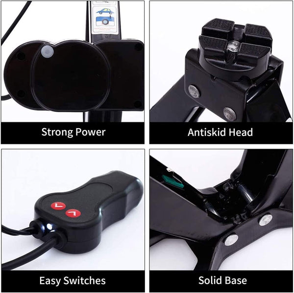 ROGTZ Electric Car Jack Vehicle Scissor Lift Jack Kit 2 Ton with Tool Case Quick Floor Jack Stand Tire Change Repair Set