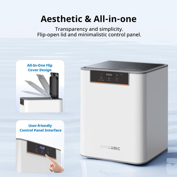 ANYCUBIC 3D Printer Wash and Cure 3 Plus, Larger 2 in 1 Wash Cure Machine for ANYCUBIC Photon Mono 6Ks Mars with Gooseneck Lights, IPA-Saving & Efficient Curing, Washing Size 8.97” x 5.04” x 10.24”