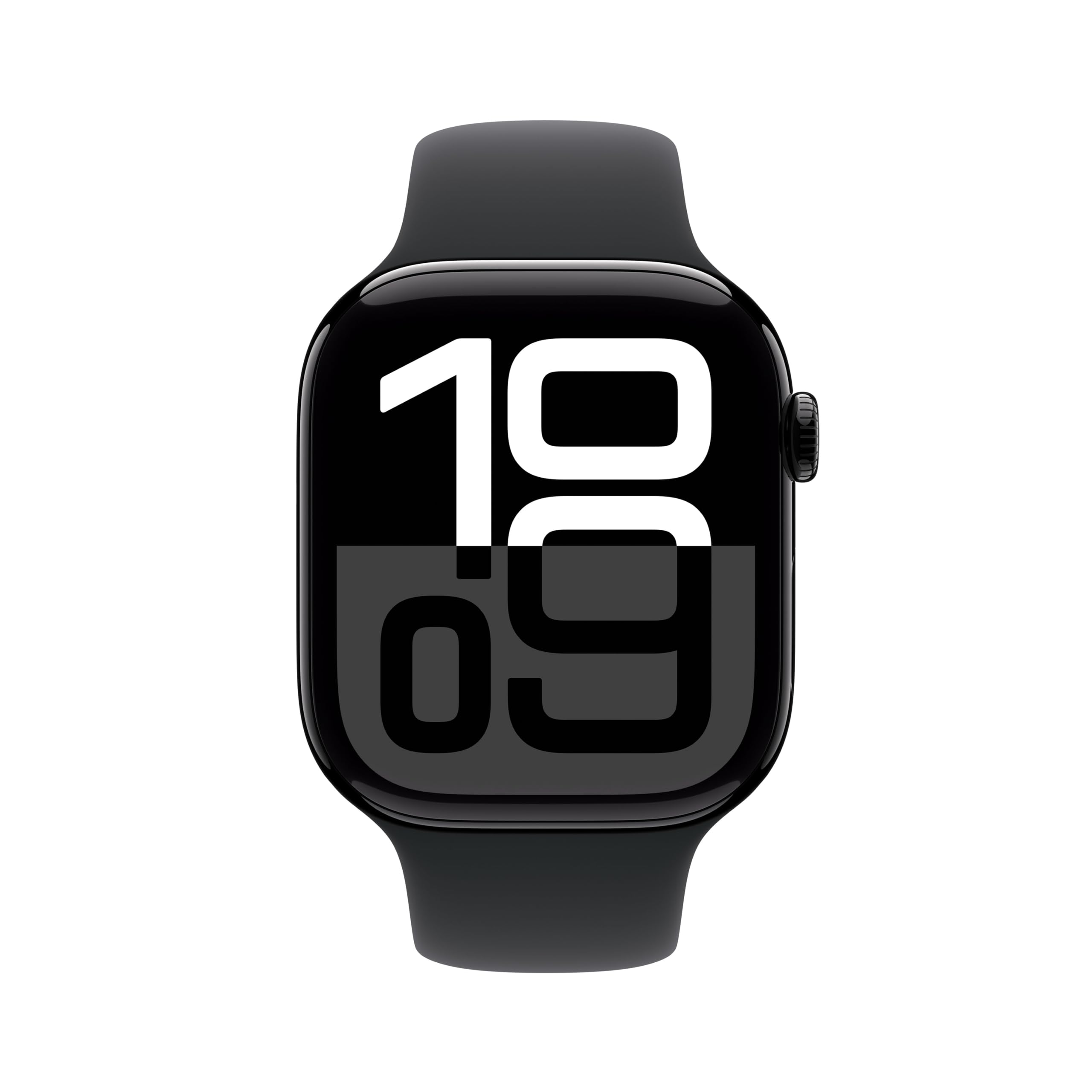 Apple Watch Series 10 GPS 42 mm Smartwatch with Jet Black Aluminium Case with Black Sport Band - M/L. Fitness Tracker, ECG App, Always-On Retina Display, Water Resistant