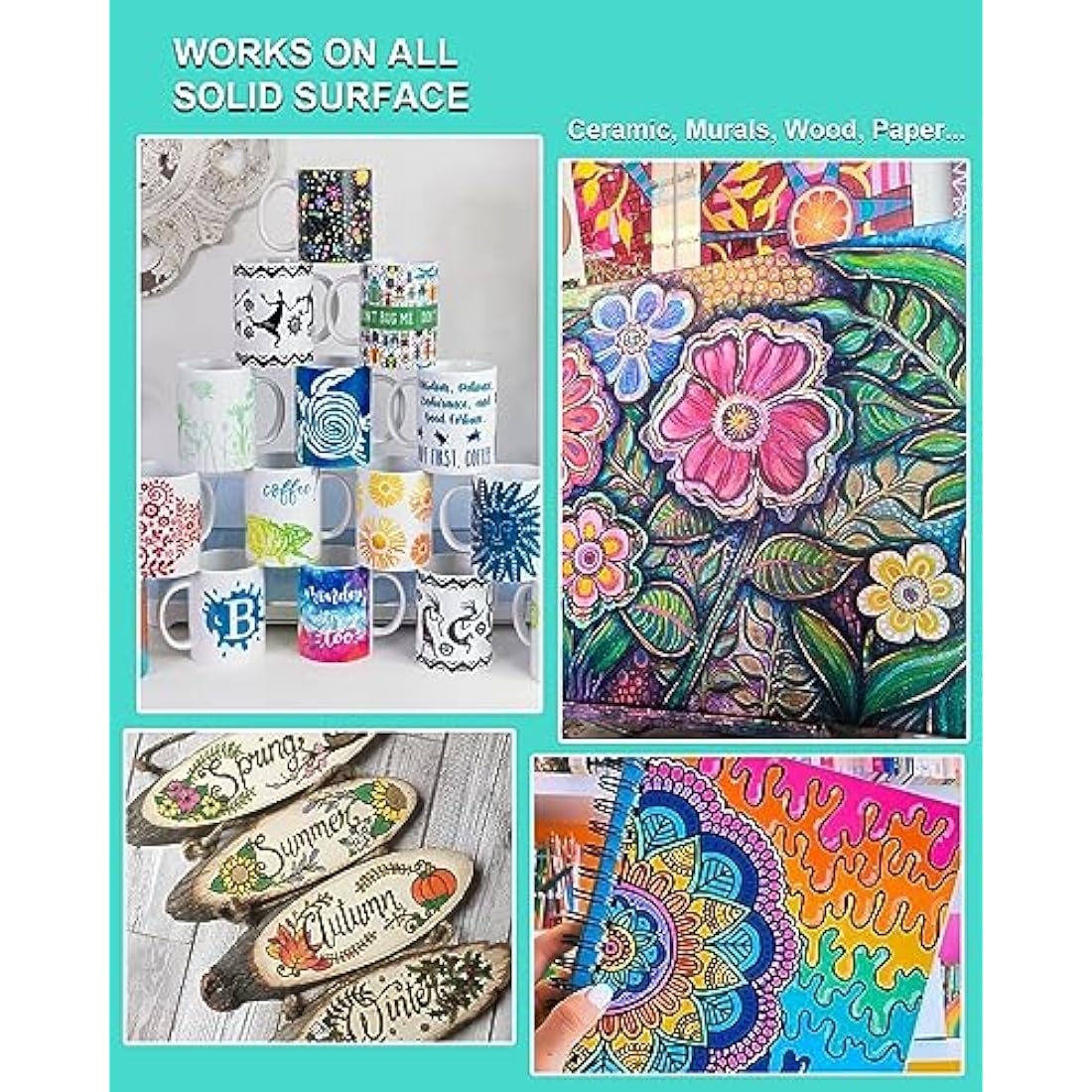 FansArriche Acrylic Marker Graffiti Pens, 15 mm Jumbo Felt Tip, 18 Colours Waterproof Paint Pens for Marking, Acrylic Marker for Stones, Waterproof, Signs, Calligraphy and Paintings