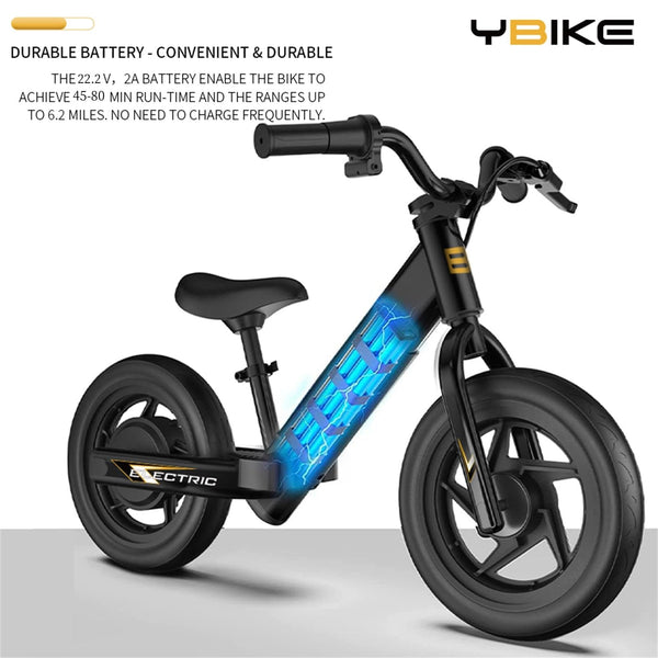 YBIKE Electric Balance Bike,12 Inch Kids Electric Bike for Ages 3-5 Years Old, Kids Balance Bikes with Adjustable Seat, Dirt Bike for Boys & Girls
